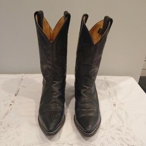 Justin black leather classic wester boots size 6.5